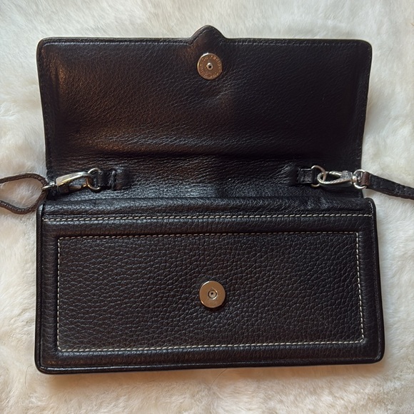 Brighton Leather Embossed Crocodile Wallet Crossbody Shoulder Bag 4" x 7.5" - Picture 6 of 17